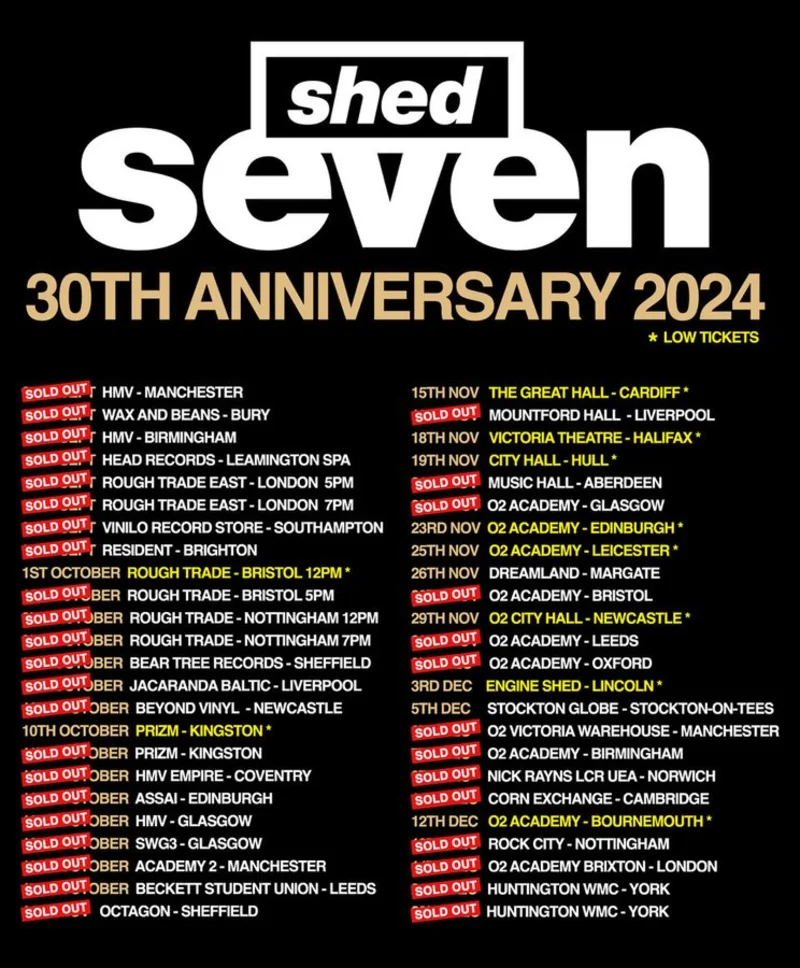Shed Seven - Mountford Hall, Liverpool University, Liverpool, 21/11/2024